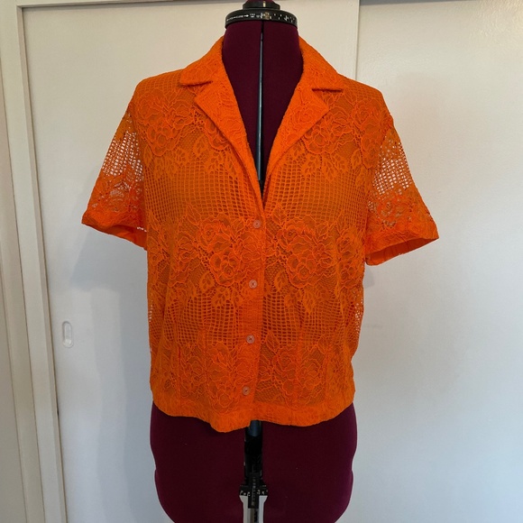 Maeve Tops - Maeve Lace Camp Shirt LIKE NEW!